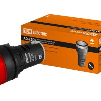 Лампа индикаторная TDM AD-22DS(LED) красный  24В (10)