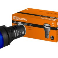 Лампа индикаторная TDM AD-22DS(LED) синий 12В (10)
