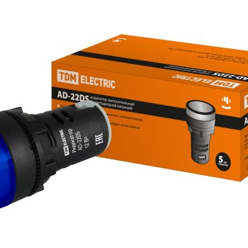 Лампа индикаторная TDM AD-22DS(LED) синий 12В (10)