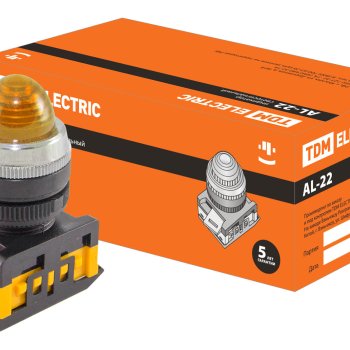 Лампа индикаторная TDM AL-22 желтый 230В (10)