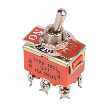 Тумблер Rexant 15А вкл-выкл-вкл 2полюса 6 контактов (10)