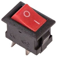 Выключатель Rexant вкл-выкл  3А микро красный (10)