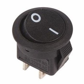 Выключатель Rexant вкл-выкл  3А подсветка круг черный (10)