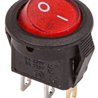 Выключатель Rexant вкл-выкл  3А подсветка круг красный (10)