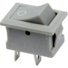 Выключатель Rexant вкл-выкл 6А 2контакта 1полюс серый мини (10)