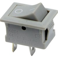 Выключатель Rexant вкл-выкл 6А 2контакта 1полюс серый мини (10)