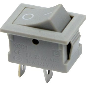 Выключатель Rexant вкл-выкл 6А 2контакта 1полюс серый мини (10)