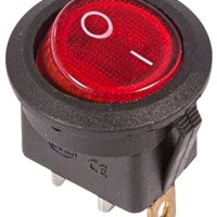 Выключатель Rexant вкл-выкл  6А подсветка круг красный (10)