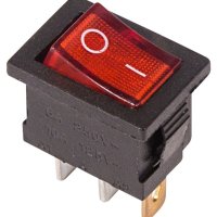 Выключатель Rexant вкл-выкл  6А (3с) мини подсветка красный (10)