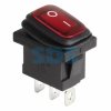 Выключатель Rexant вкл-выкл 6А 3контакта 1полюс красный мини подсв IP51 (10)