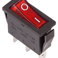 Выключатель Rexant вкл-выкл 15А 3с подсветка красный (10)