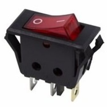 Выключатель Rexant вкл-выкл 15А подсветка красный (10)