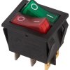 Выключатель Rexant вкл-выкл 15А подсветка двойной красный/зеленый (10)