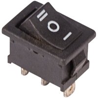 Выключатель Rexant вкл-выкл-вкл  6А мини черный (10)