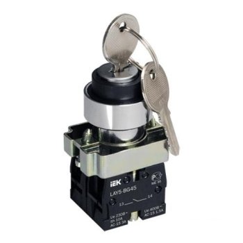 Переключатель IEK LAY5-BG45 I-O ключ нефикс (20)
