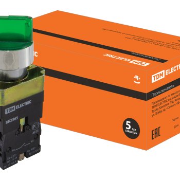 Переключатель TDM BK 2365  2 положения зеленый 1з+1р (10/160)
