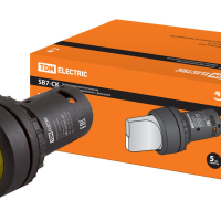 Переключатель TDM SB7-CK2565-24V I-O 1з+1р короткая ручка желтый (10)