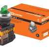 Переключатель TDM АNСLR-22-3 I-O-II подсв 220В зеленый (10)