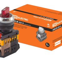 Переключатель TDM АNСLR-22-3 I-O-II подсв 220В красный (10)