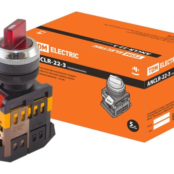 Переключатель TDM АNСLR-22-3 I-O-II подсв 220В красный (10)