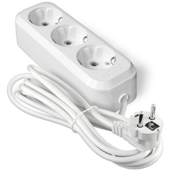 Удлинитель 3гнезда  5м с заземлением ПВС 2200Вт 3x0.75мм² Универсал У10-554 (30)