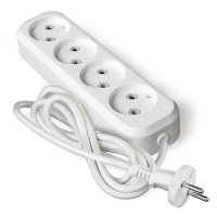 Удлинитель 4гнезда  2м без заземления ПВС 1300Вт 2x0.75мм² Универсал У6-766М (45)