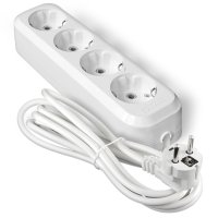 Удлинитель 4гнезда 3м с заземлением ПВС 2300Вт 3x0.75мм² Универсал У10-555 (30)