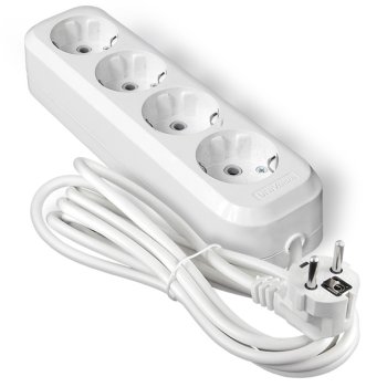 Удлинитель 4гнезда 3м с заземлением ПВС 2300Вт 3x0.75мм² Универсал У10-555 (30)