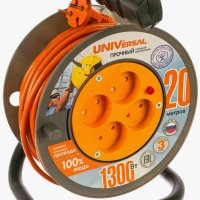 Удлинитель-катушка 4гнезда 20м без заземления ПВС 1300Вт 2x0.75мм² Универсал У6-014 (3)