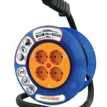 Удлинитель-катушка 4гнезда 30м с заземлением ПВС 1300Вт 3x0.75мм² Универсал У10-014 (3)