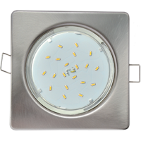 Светильник точечный квадрат GX53 сатин-хром Ecola H4 Square с открытым краем к+ (10/50)