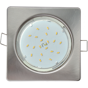 Светильник точечный квадрат GX53 сатин-хром Ecola H4 Square с открытым краем к+ (10/50)