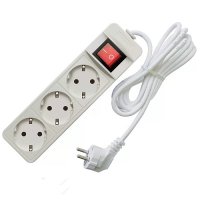 Удлинитель 3гнезда  3м с заземлением выключатель ПВС 3500Вт 3x1мм² Союз (45)