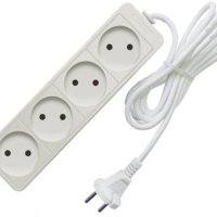 Удлинитель 4гнезда  5м без заземления ПВС 2200Вт 2x0.75мм² Союз (30)