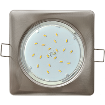 Светильник точечный квадрат GX53 сатин-хром Ecola H4 Square к+ (10/50)