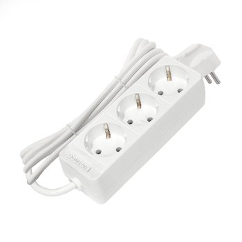 Удлинитель 3гнезда 3м с заземлением ПВС 2200Вт 3х0,75мм² DOMTOK Лидер (35)