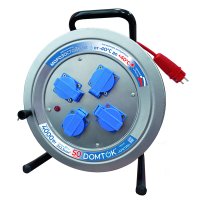 Удлинитель-катушка 4гнезда 50м с заземлением КГ 3х2,5мм² 40 кВт IP44 DOMTOK АРКТИК