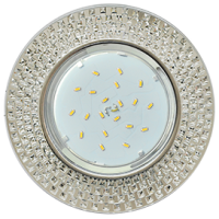 Светильник Ecola GX53 H4 5319 Glass Круг с прозр. мозаикой/фон зерк./центр.часть хром 40x123x123 (к+)