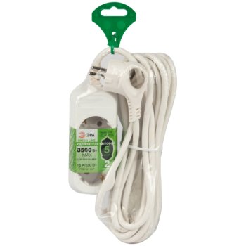 Удлинитель электрический ЭРА UDL-16-250-E Greenline 2 розетки с заземлением 5м ПВС 3x1мм2 (20)