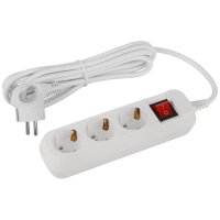 Удлинитель электрический ЭРА UDL-16-330-ES Greenline 3 розетки с заземлением с выключателем 3м ПВС 3