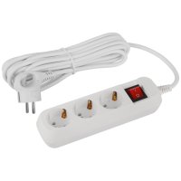 Удлинитель электрический ЭРА UDL-16-350-ES Greenline 3 розетки с заземлением с выключателем 5м ПВС 3