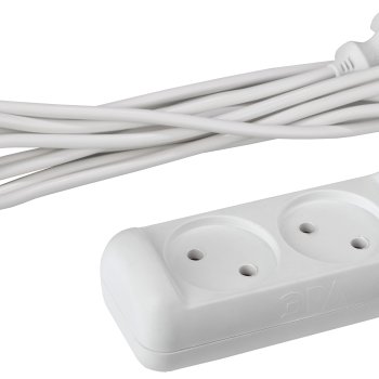 Удлинитель 2гнезда  1,5м без заземления ПВС 2200Вт 2x1мм² Эра (10)