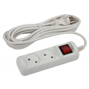 Удлинитель U-2s-3m-2x1 б/з выкл 2гн 3м ПВС 2х1мм2 10А Эра (20)