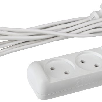 Удлинитель 2гнезда  3м без заземления ПВС 1300Вт 2x0.75мм² Эра ГОСТ (20)