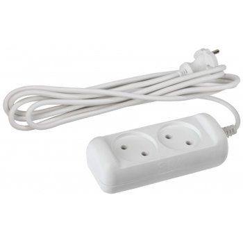 Удлинитель 2гнезда  5м без заземления ПВС 1300Вт 2x0.75мм² Эра (20)