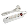 Удлинитель 3гнезда  1.5м с/з выкл ПВС 2200Вт 3x0.75мм² 3хUSB Эра (20)