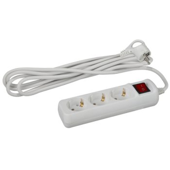 Удлинитель 3гнезда  1.5м с/з выкл ПВС 2200Вт 3x0.75мм² Эра (20)