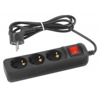 Удлинитель 3гнезда  3.0м с/з выкл ПВС 2200Вт 3x0.75мм² черный Эра (20)