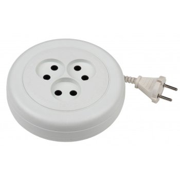 Удлинитель 3гнезда  3м без заземления ШВВП 1300Вт 2x0.75мм² Эра рулетка (20)