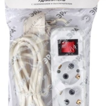 Удлинитель 3гнезда  3м с заземлением 3x0.75мм² выключатель Эра (20)